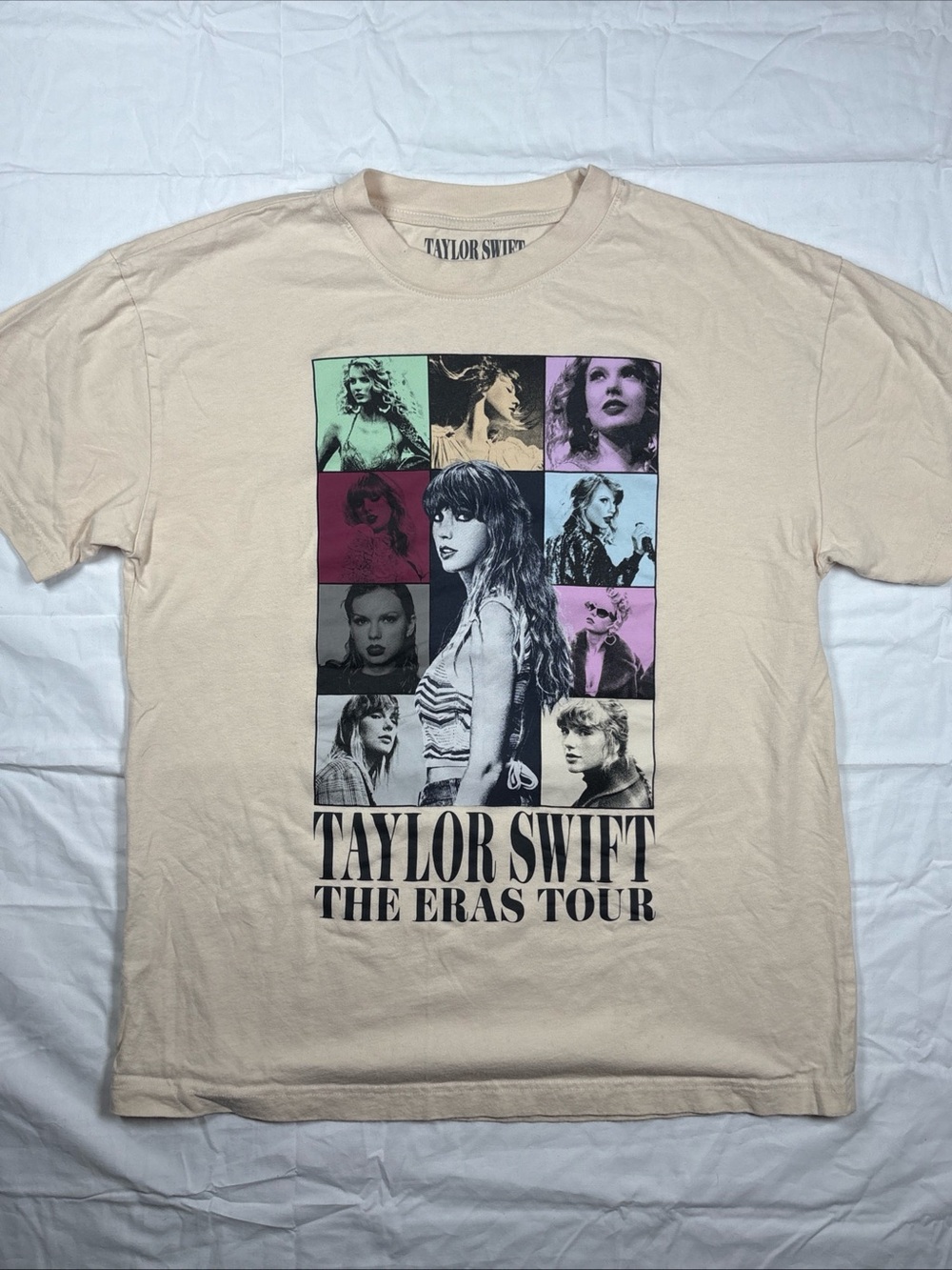 Taylor Swift Beige Graphic Photo Grid Tee